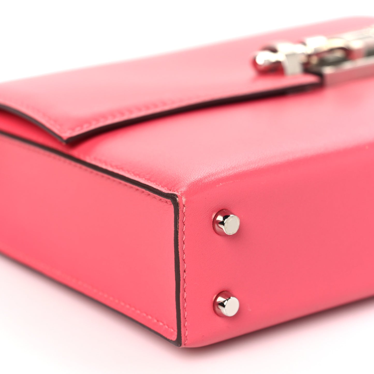 Tadelakt Mini Verrou Chaine Bag Rose Lipstick
