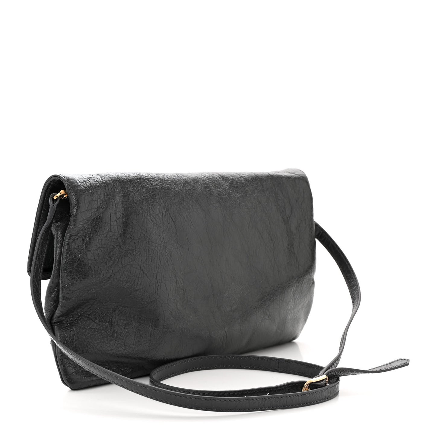 Agneau Giant 12 Gold Hardware Envelope Strap Clutch Gris Fossile