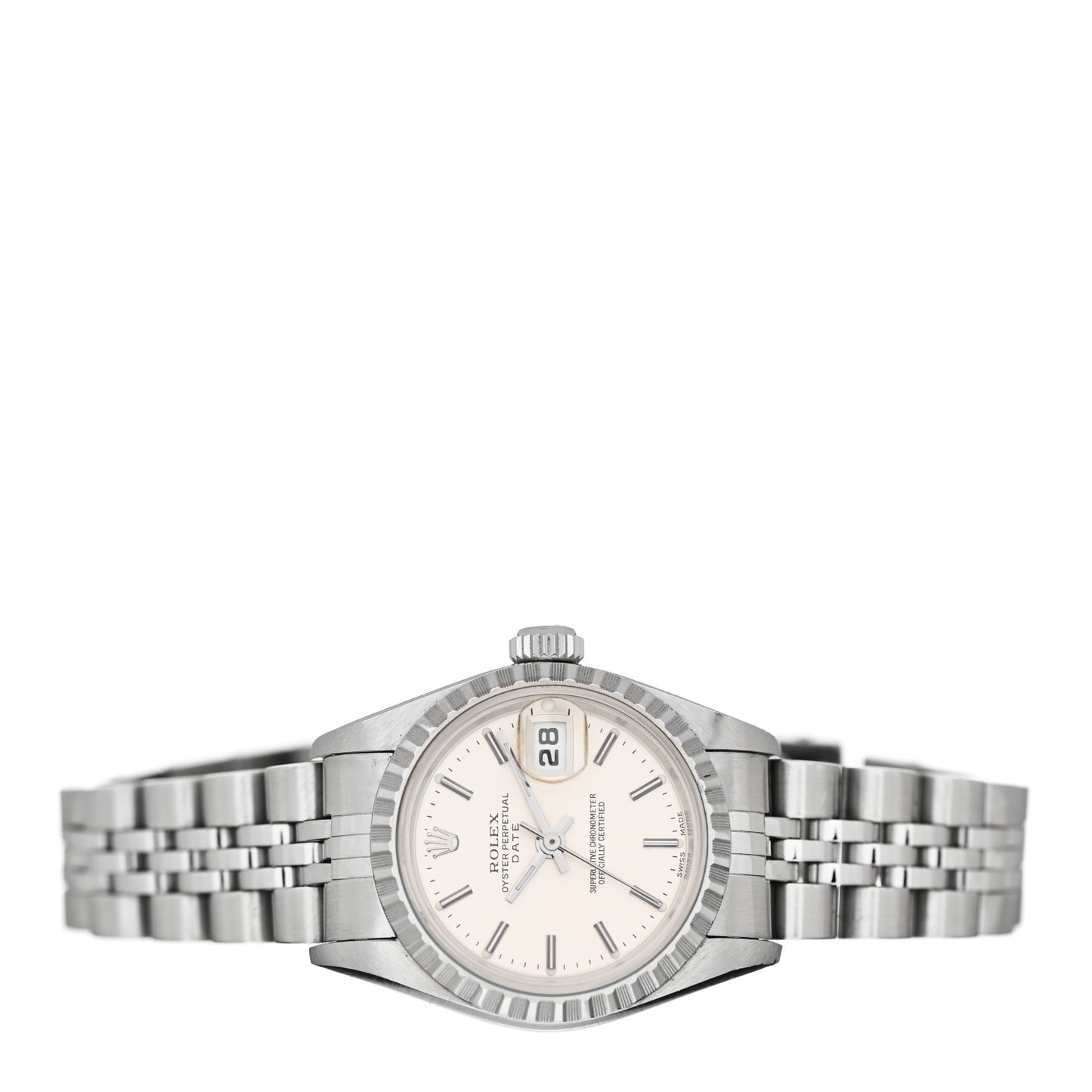 Stainless Steel 26mm Oyster Perpetual Date Watch Silver 79240