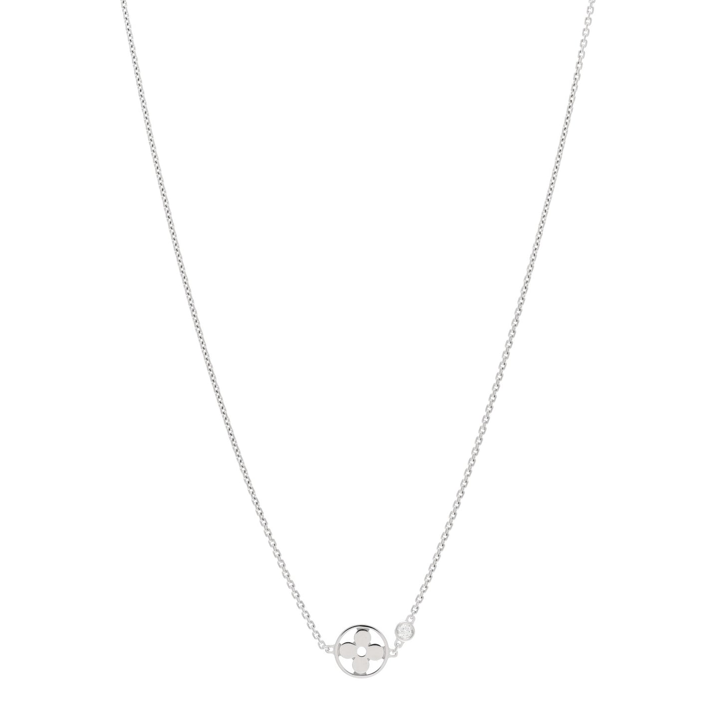 18K White Gold Diamond Idylle Blossom Pendant Necklace