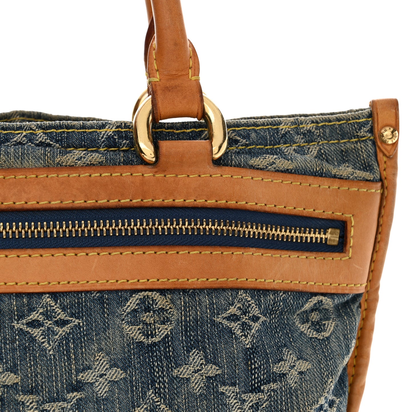 Monogram Denim Sac Plat Blue