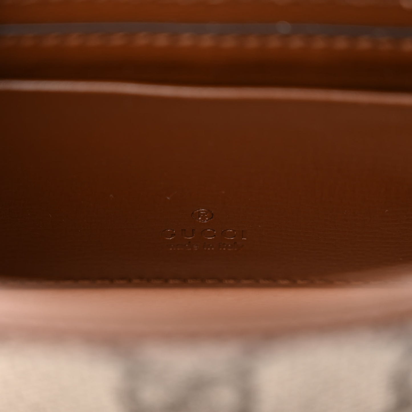 GG Supreme Monogram Azalea Calfskin Web Horsebit 1955 Wallet On Strap Beige Ebony Brown Sugar