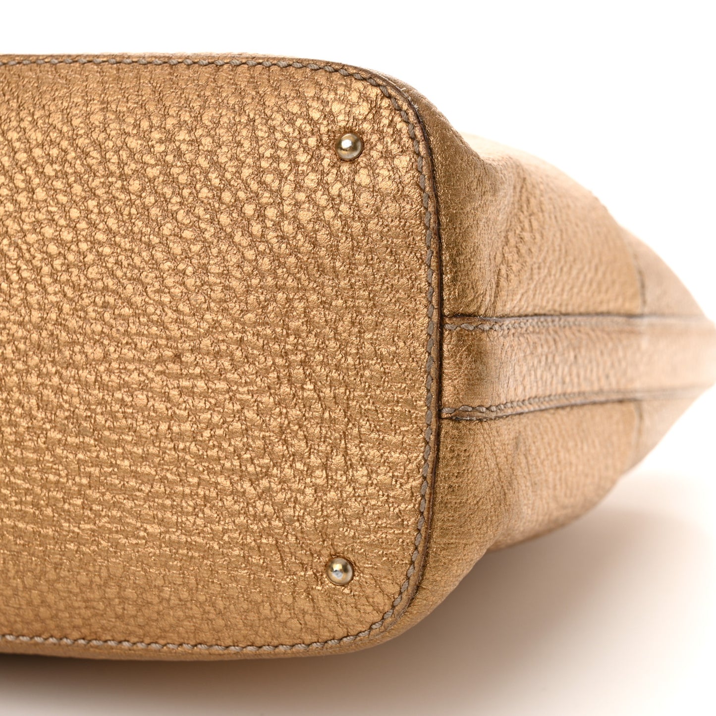 Metallic Calfskin Medium Hasler Tote Bronze