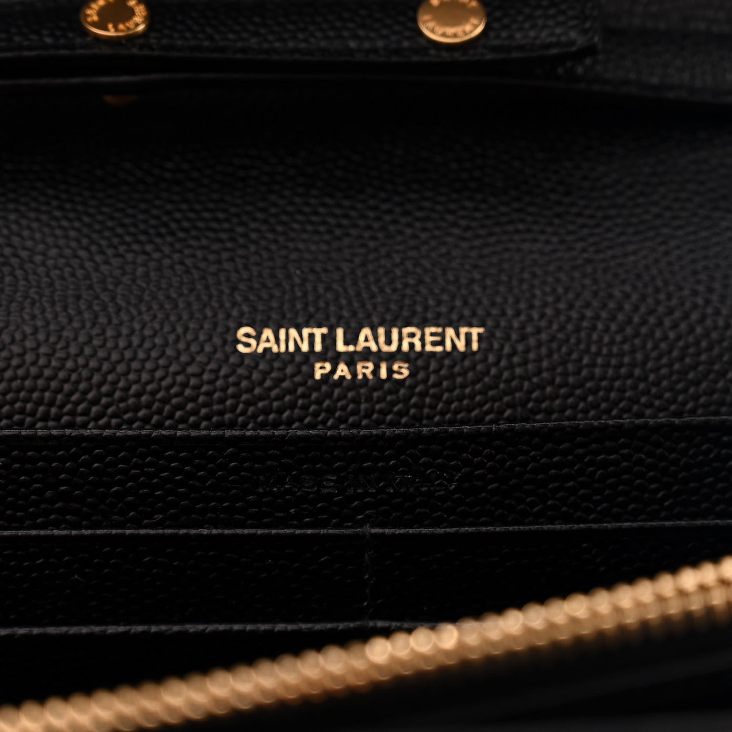 Grain De Poudre Matelasse Chevron Monogram Chain Wallet Black
