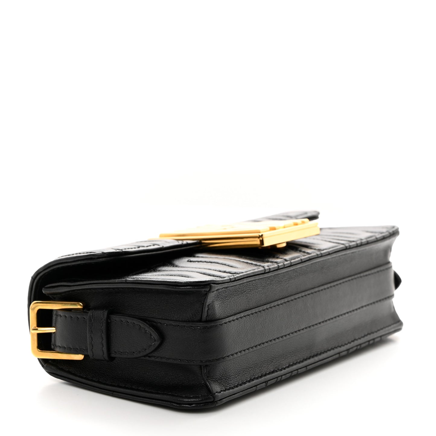 Calfskin Quilted All Over Miss Dior Flap Black