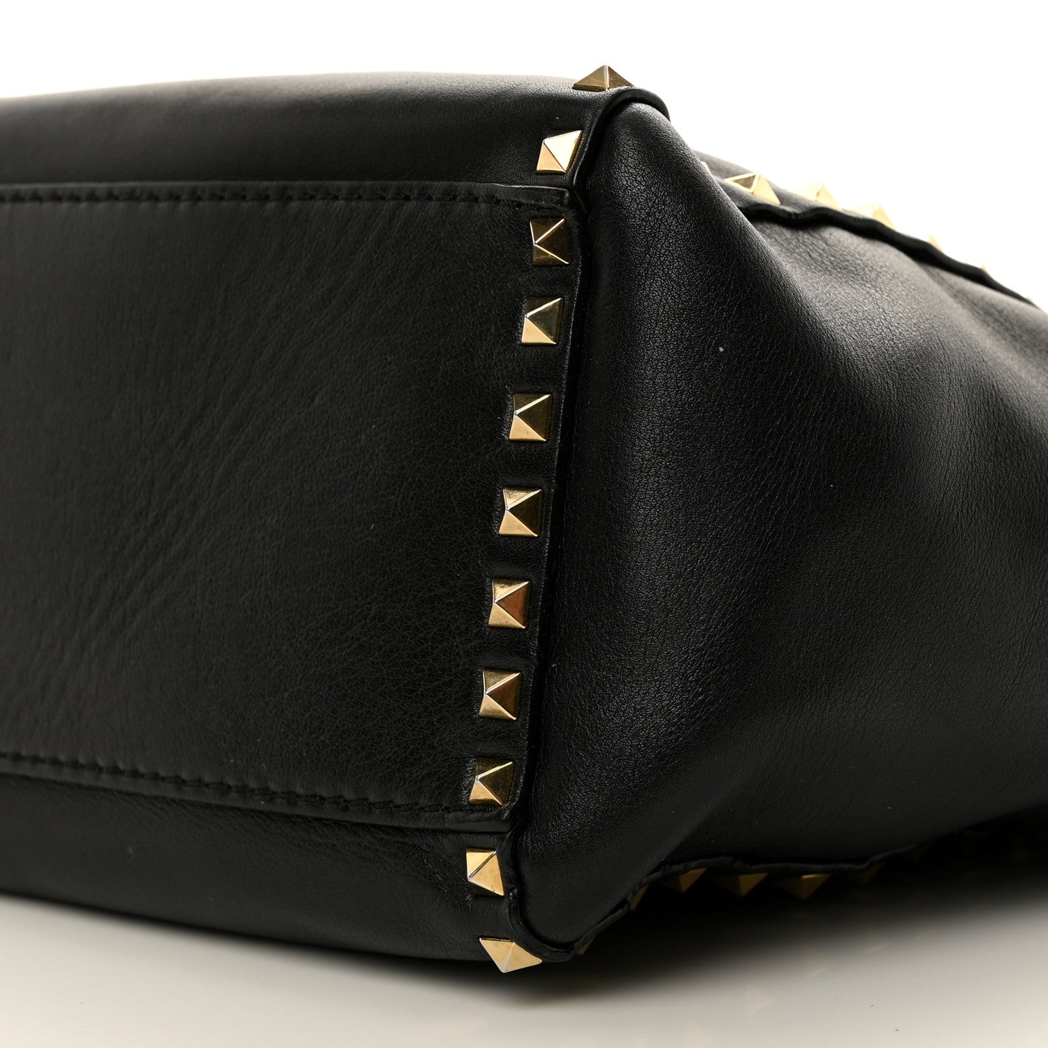 Valentino Garavani Vitello Rockstud Double Handle Tote Black 10 of 13