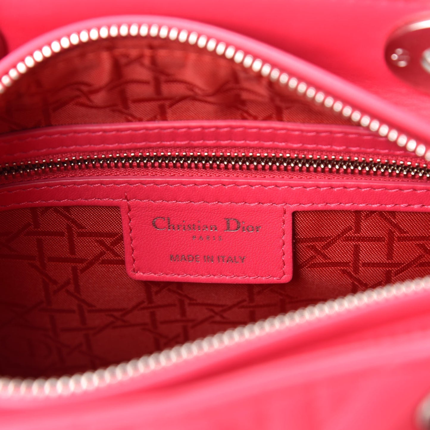 Lambskin Cannage Medium Lady Dior Pink