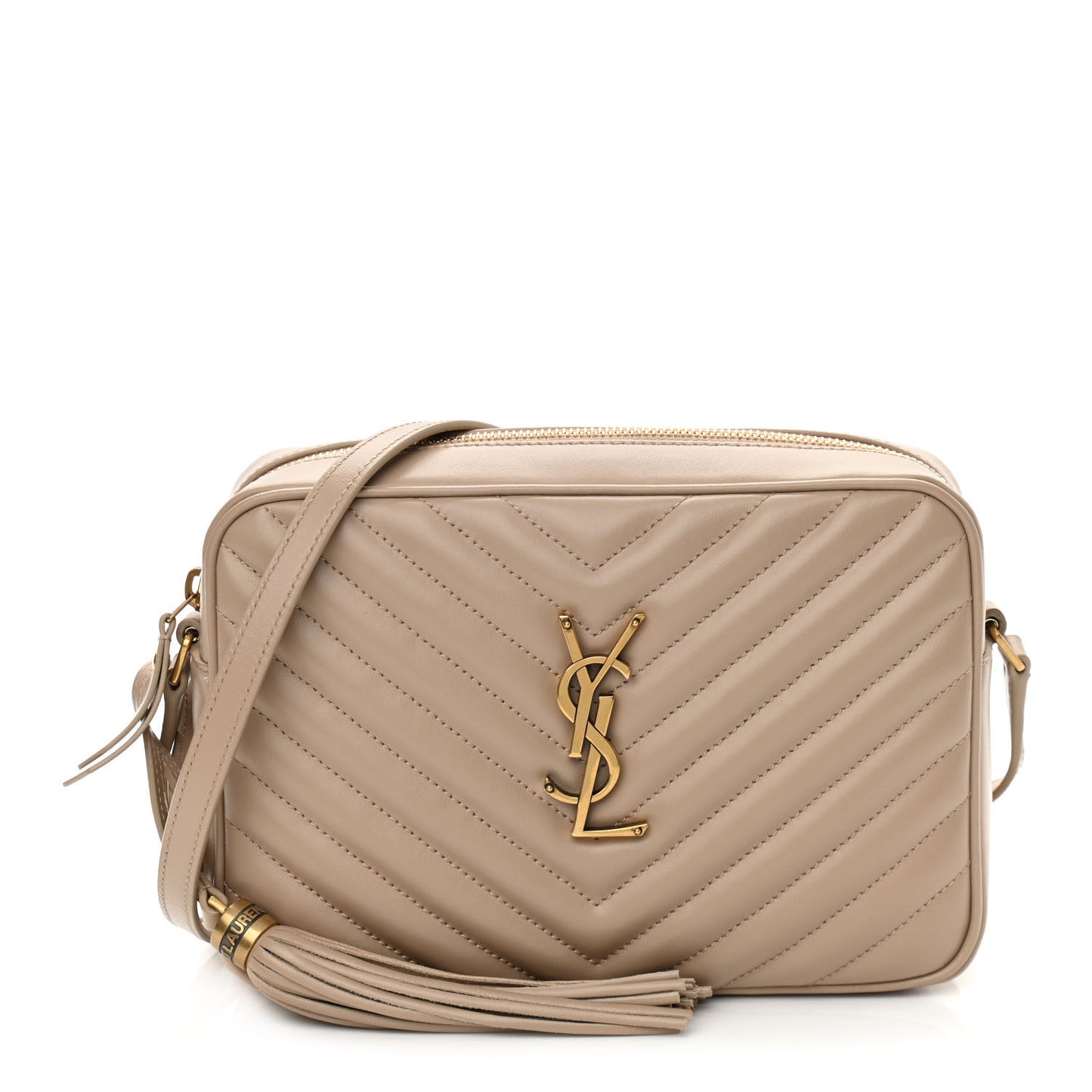 Calfskin Matelasse Monogram Lou Camera Bag Dark Beige