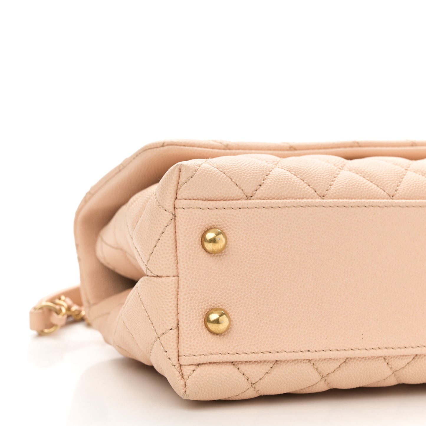 Caviar Quilted Mini Coco Handle Flap Beige
