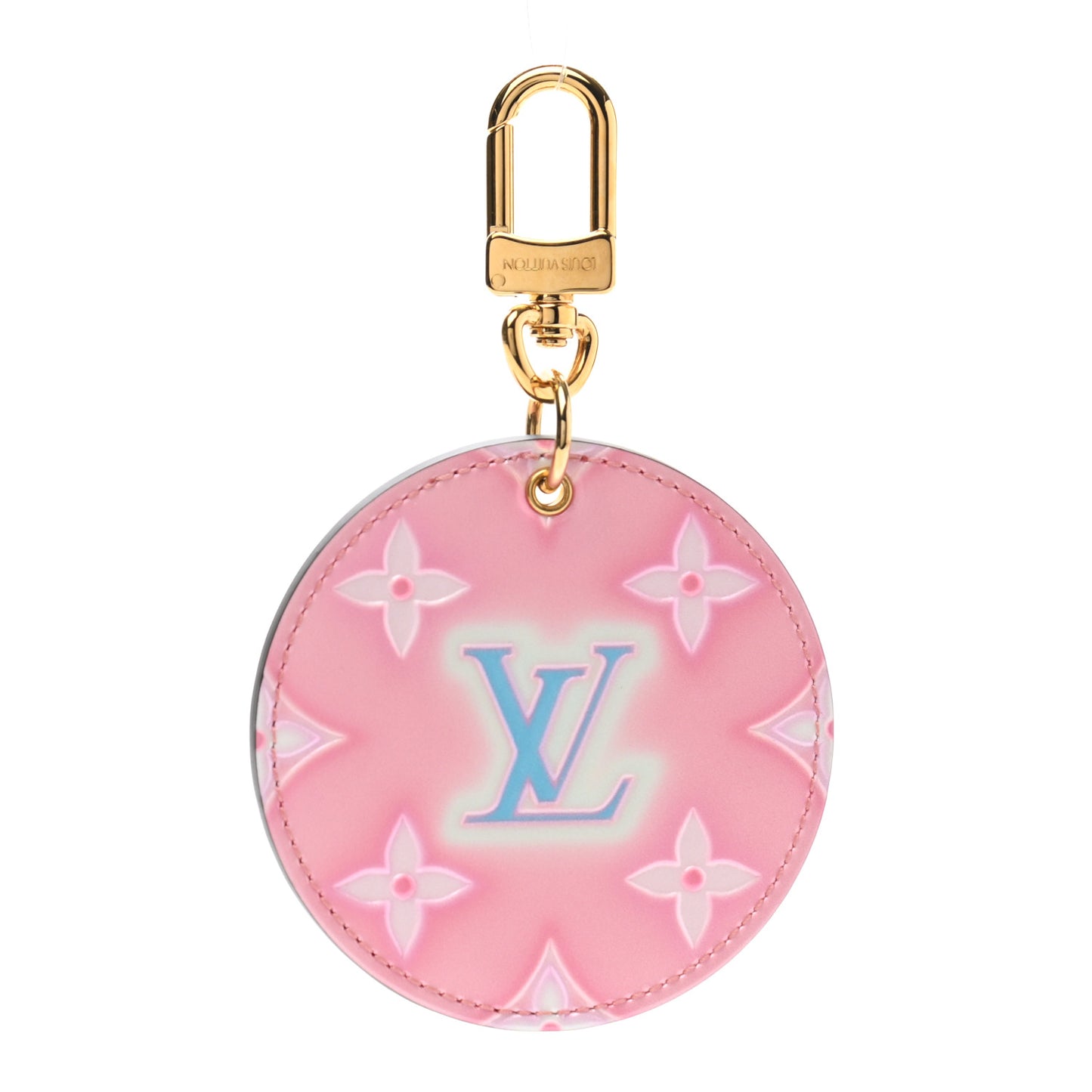 Calfskin Monogram Valentines Day Illustre Bag Charm Key Holder Rose Clair