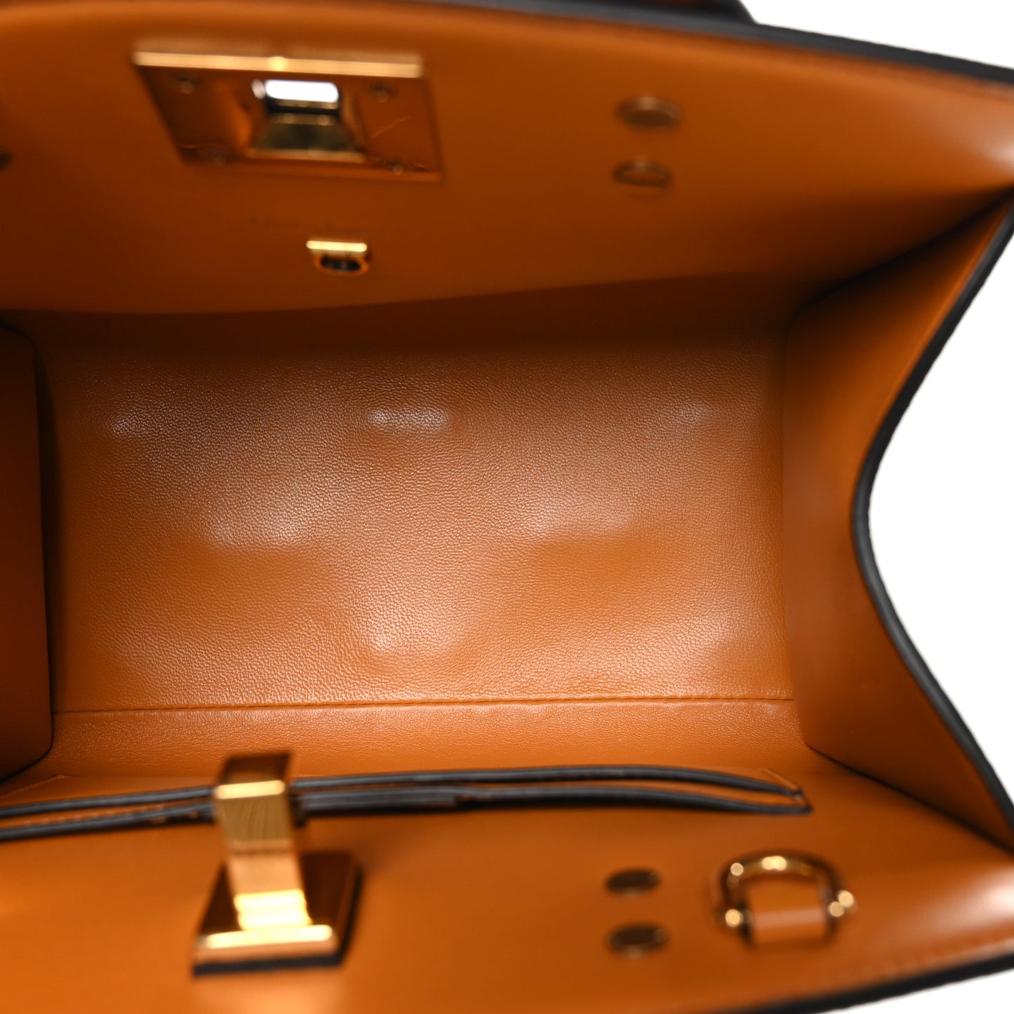 Hammered Calfskin Small The Studio Box Bag Orange