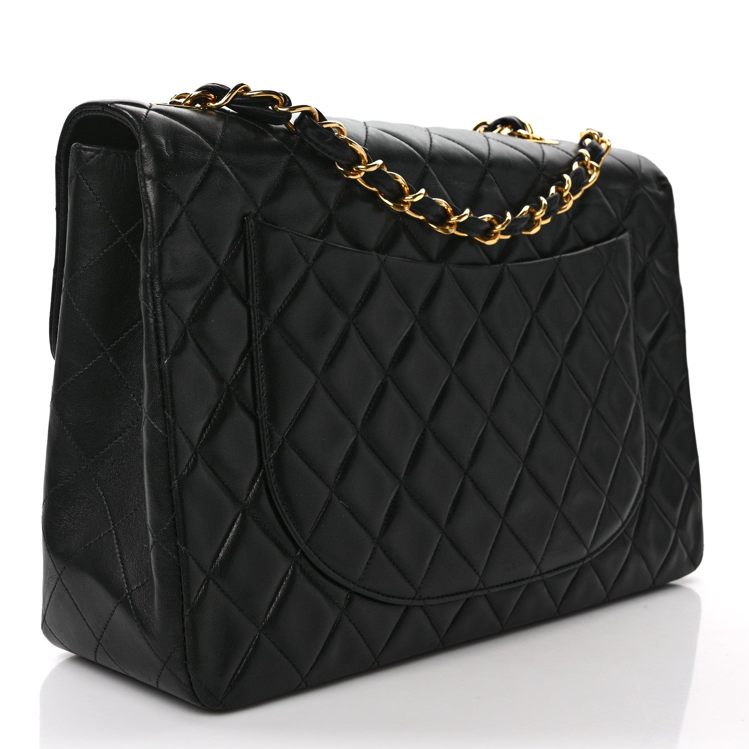 Chanel Lambskin Quilted XL Jumbo Single Flap Black 3 of 13