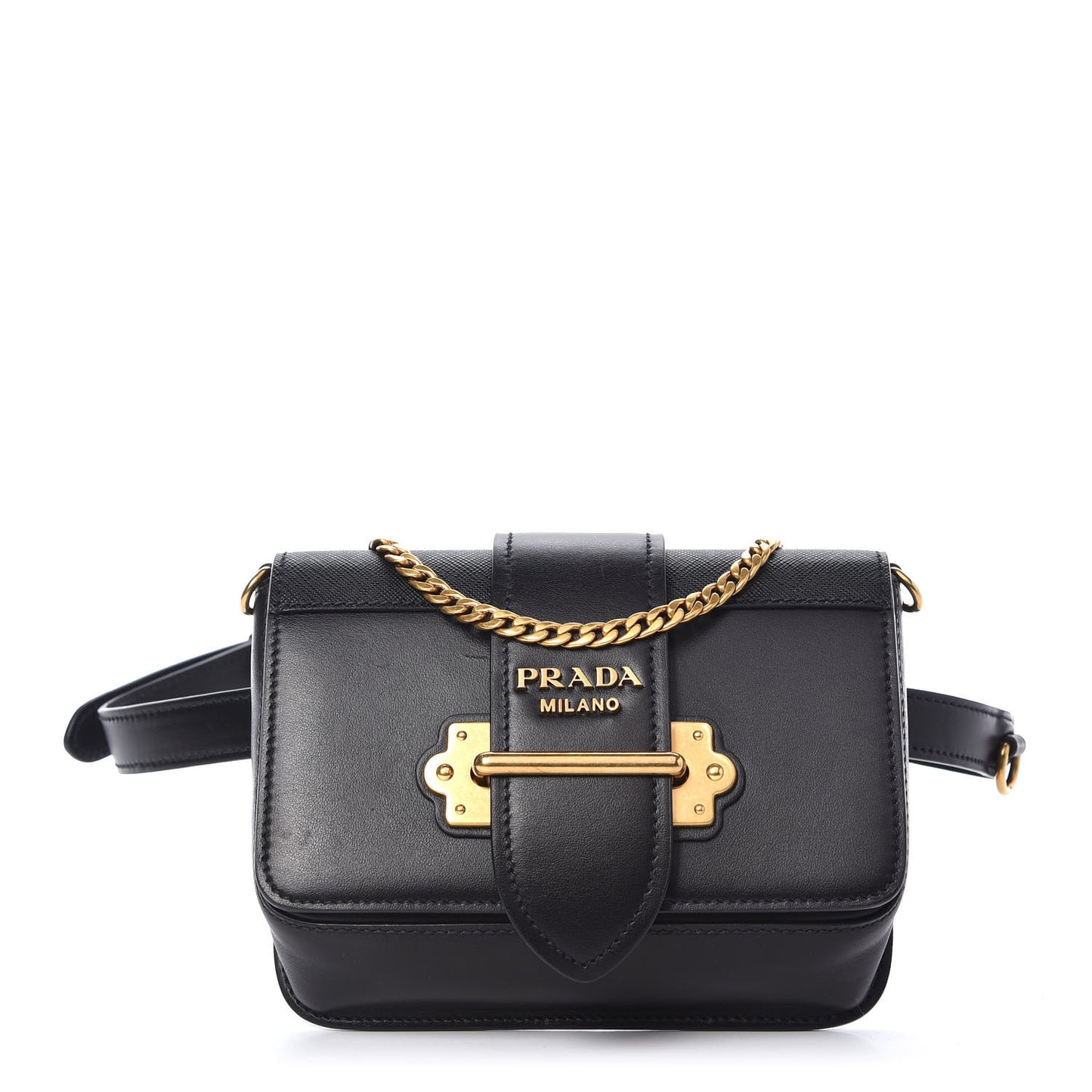 Saffiano City Calf Cahier Belt Bag Black