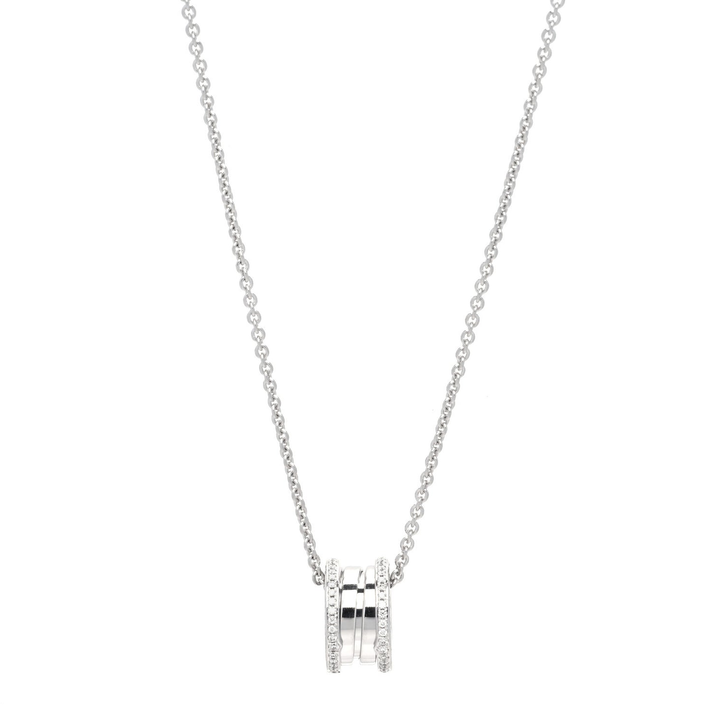18K White Gold Diamond B.Zero1 Pendant Necklace