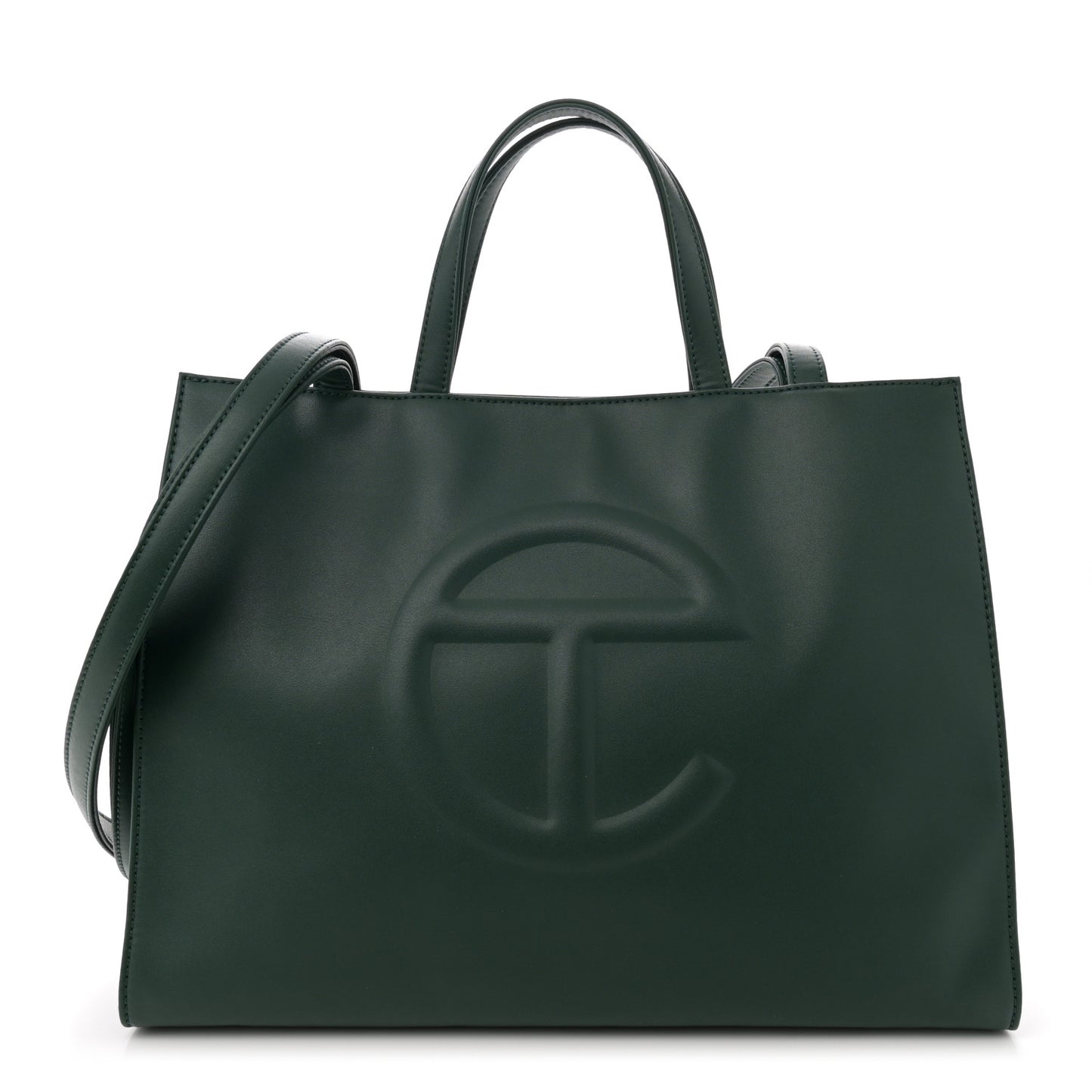 Vegan Leather Medium Shopping Bag Leaf