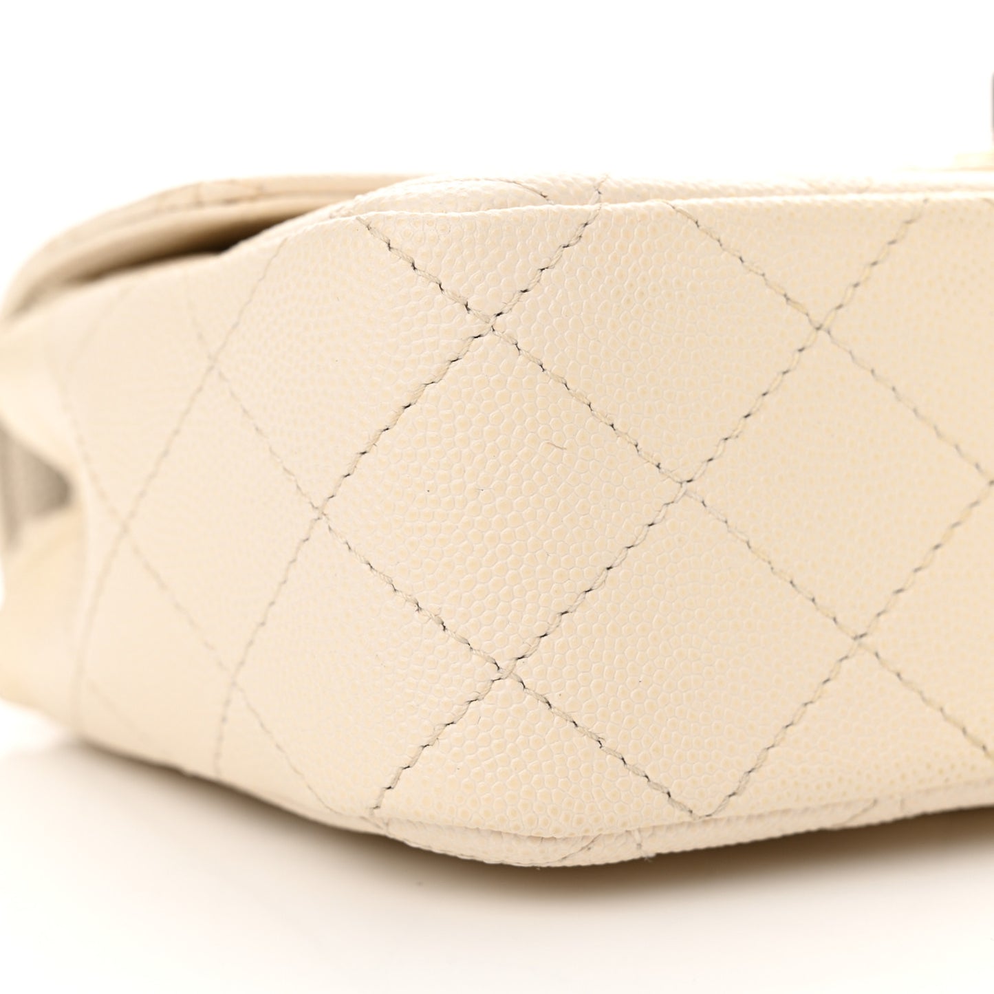 Caviar Quilted Mini Rectangular Flap White
