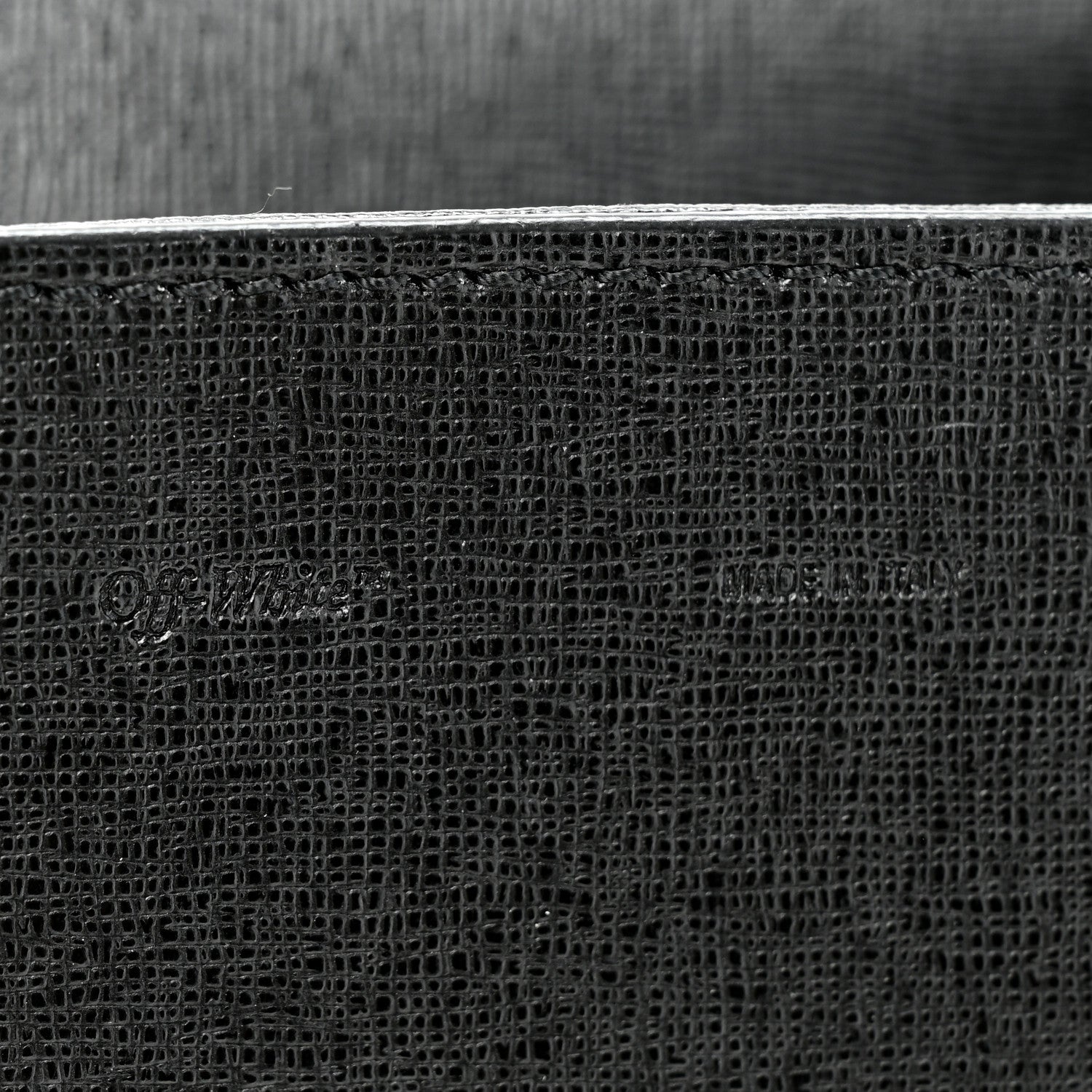 Off-White Saffiano Striped Diag Binder Clip Bag Black White 7 of 10