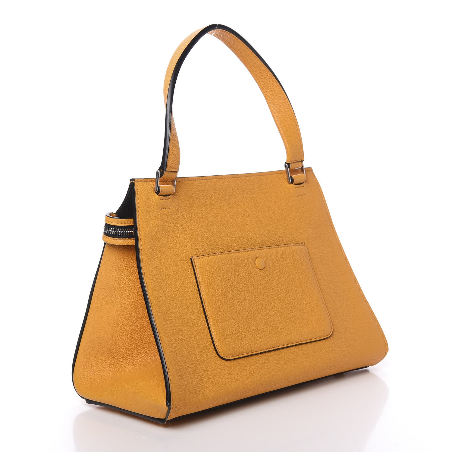 Celine Drummed Calfskin Medium Edge Shoulder Bag Ocre 3 of 13