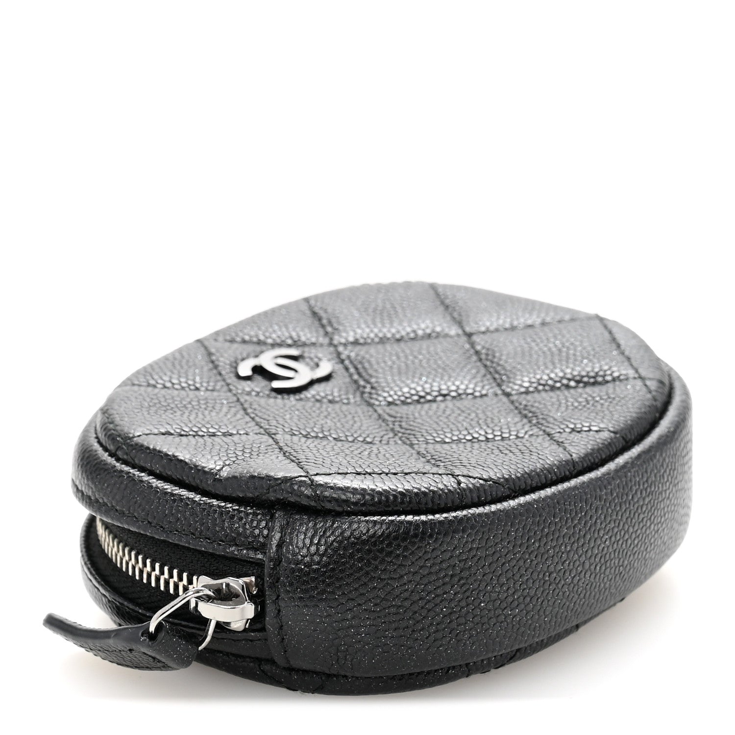 Chanel Iridescent Caviar Quilted Zip Around Classic Coin Purse Black 4 of 9