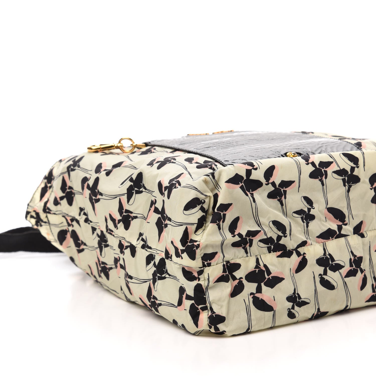 Miu Miu Nylon Patent Faille Foldable Tote Black Multicolor 7 of 10