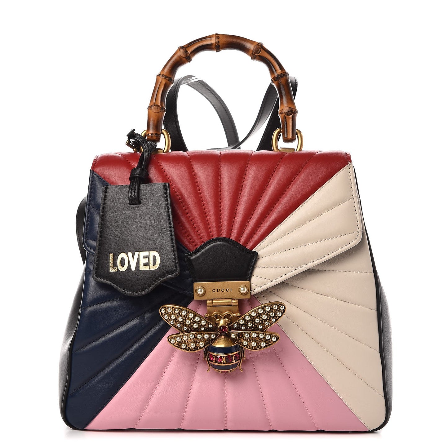 Calfskin Bamboo Trapuntata Queen Margaret Backpack Blue Agata Hibiscus Red Mystic White Sugar Pink