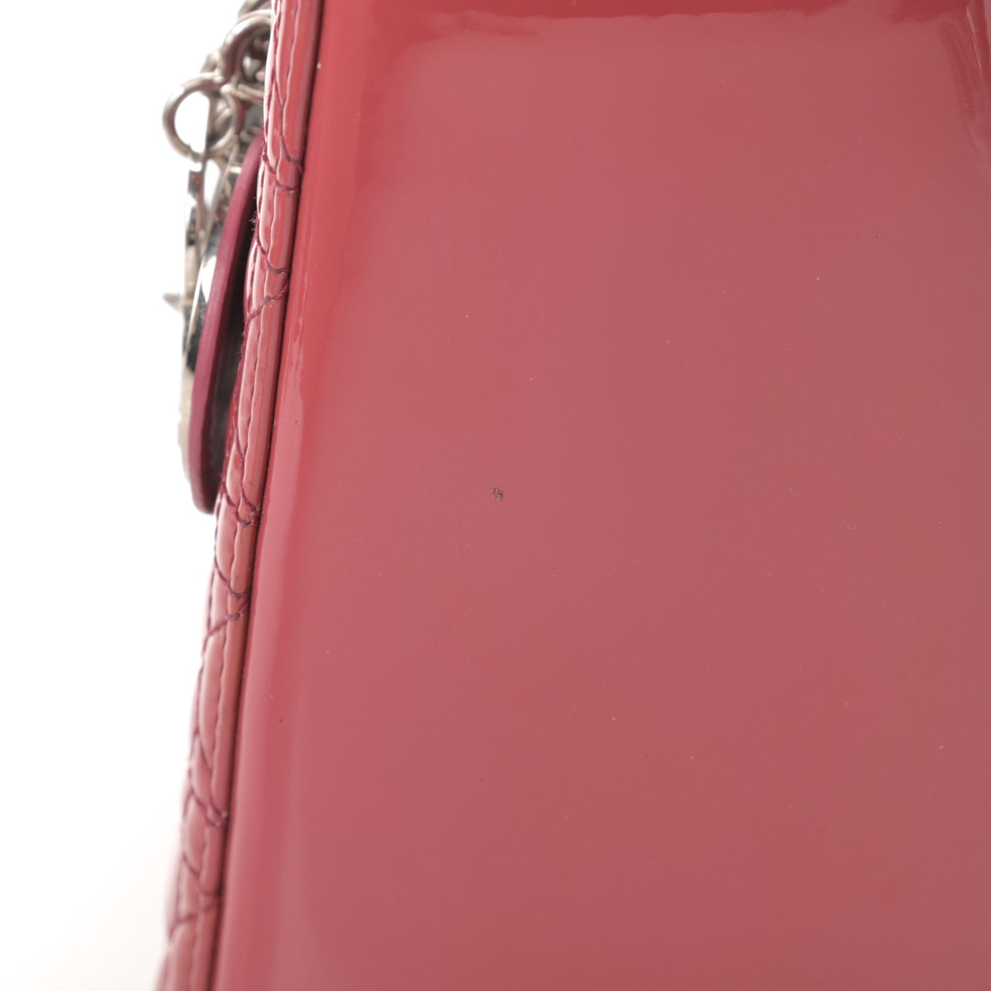 Patent Cannage Medium Lady Dior Dark Pink