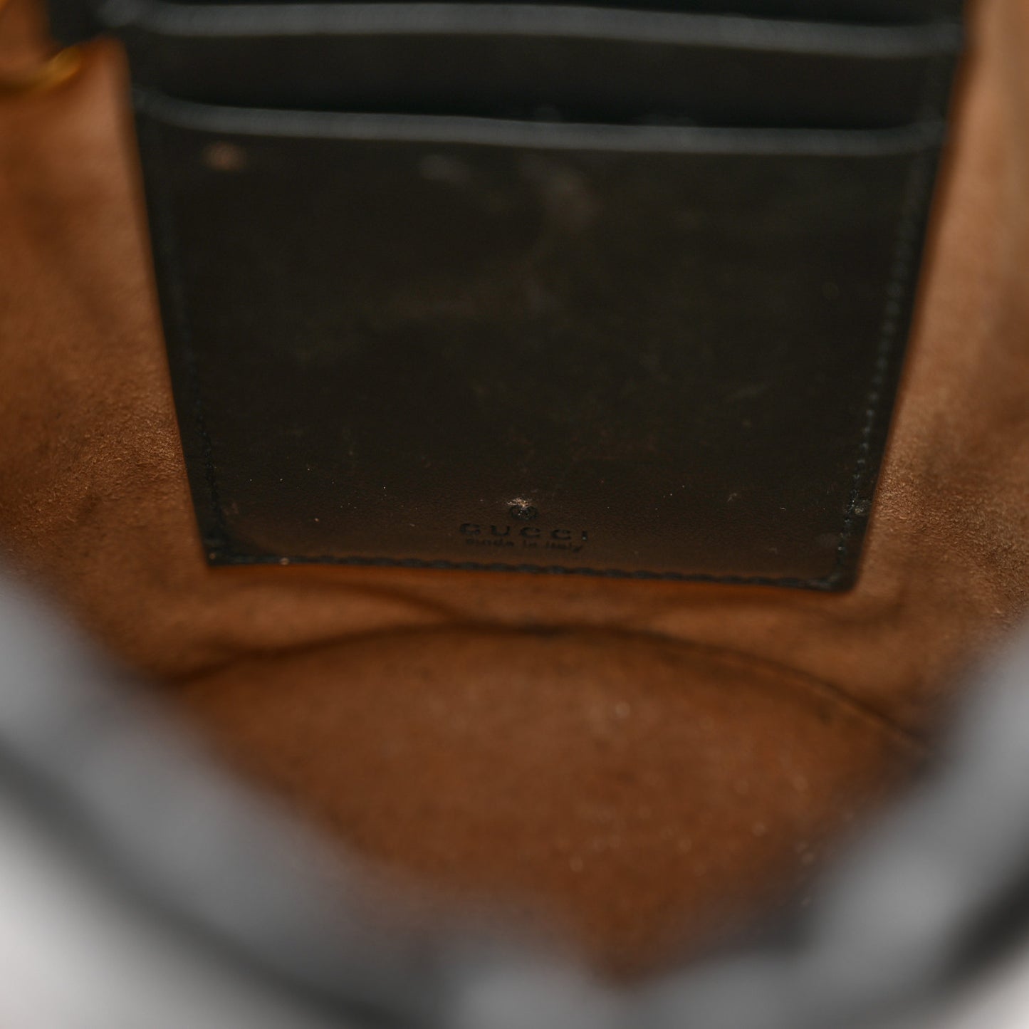 Calfskin Matelasse Mini GG Marmont 2.0 Bucket Bag Black