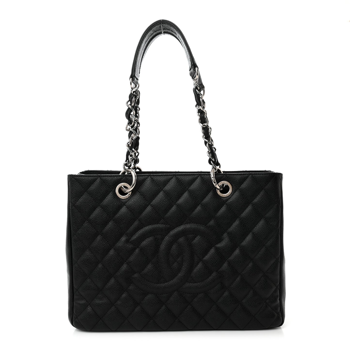 Caviar Quilted Grand Shopping Tote GST Black
