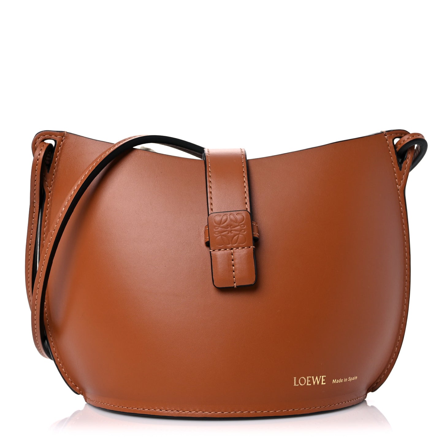 Calfskin Molded Bucket Bag Tan