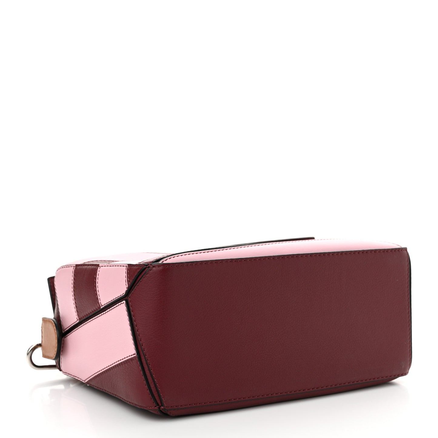 Calfskin Rugby Small Puzzle Bag Wine Pastel Pink