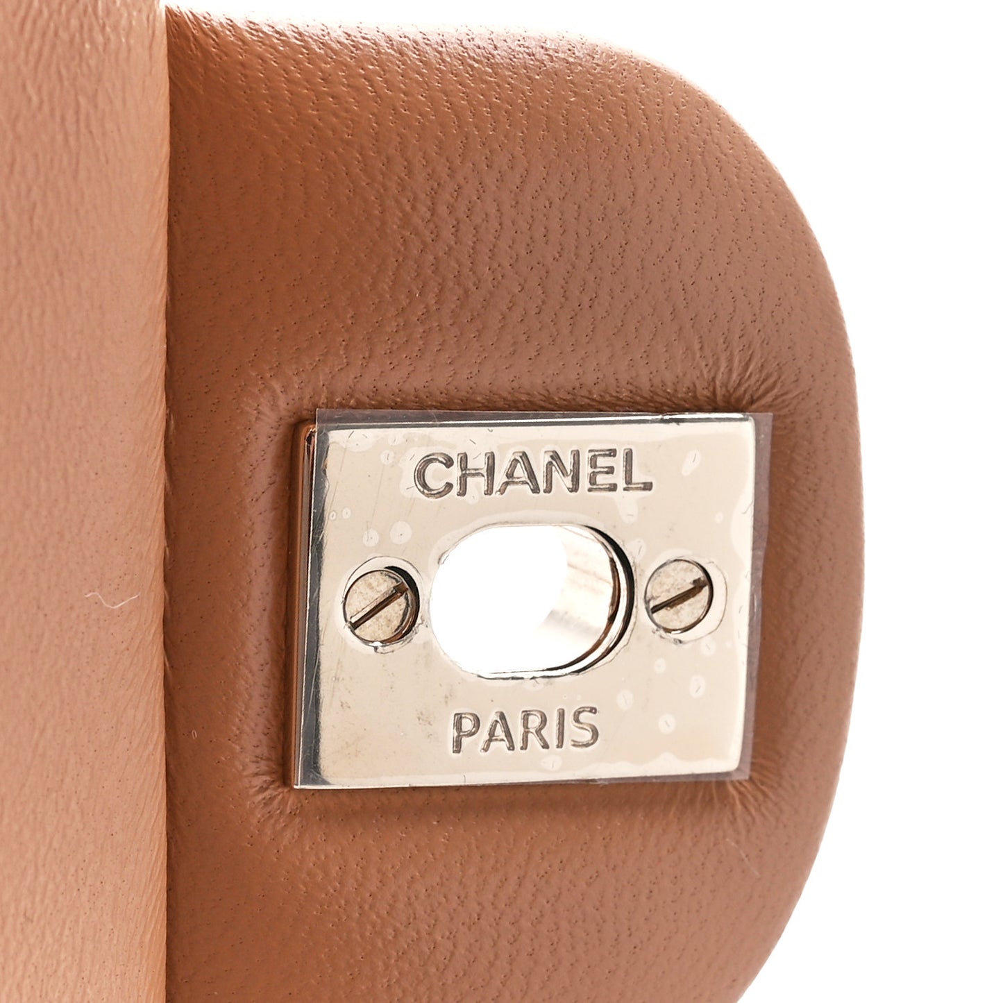 Lambskin Quilted Mini Top Handle Rectangular Flap Beige