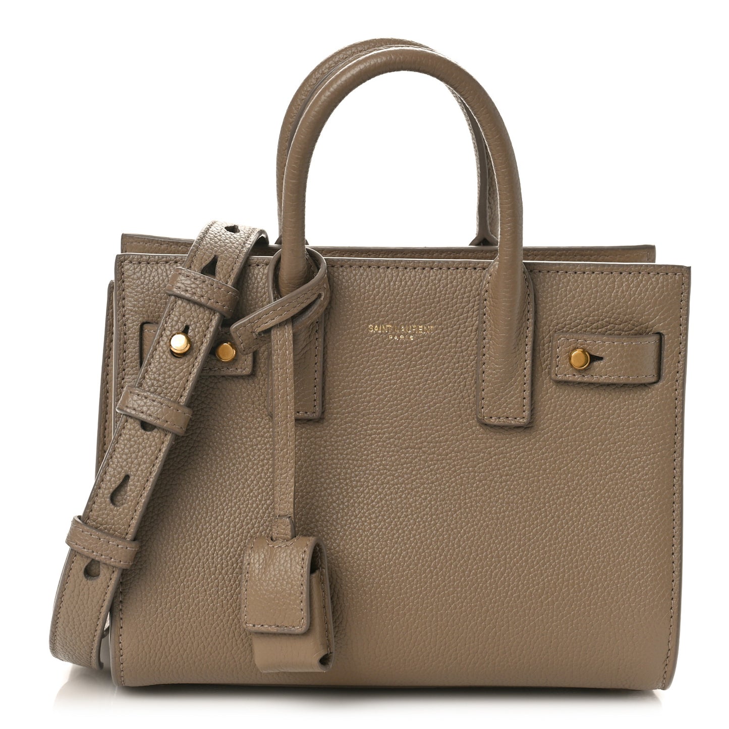 Grained Calfskin Nano Supple Sac De Jour Dark Beige
