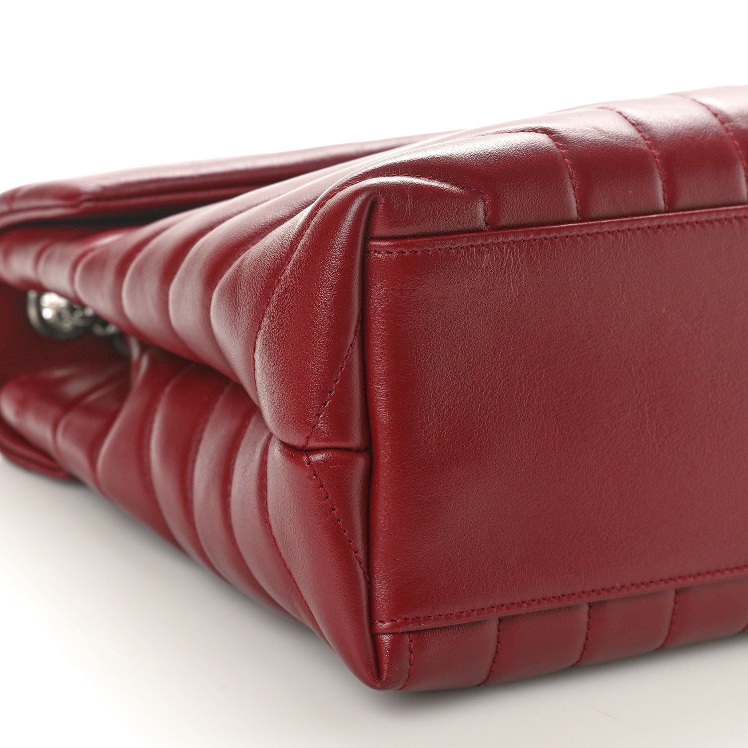 Saint Laurent Calfskin Y Quilted Monogram Medium Loulou Chain Satchel Palissandre 9 of 10