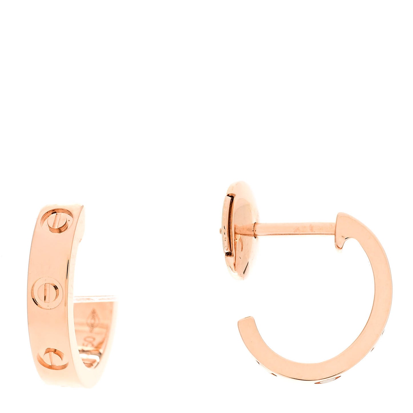 18K Pink Gold Small LOVE Hoop Earrings