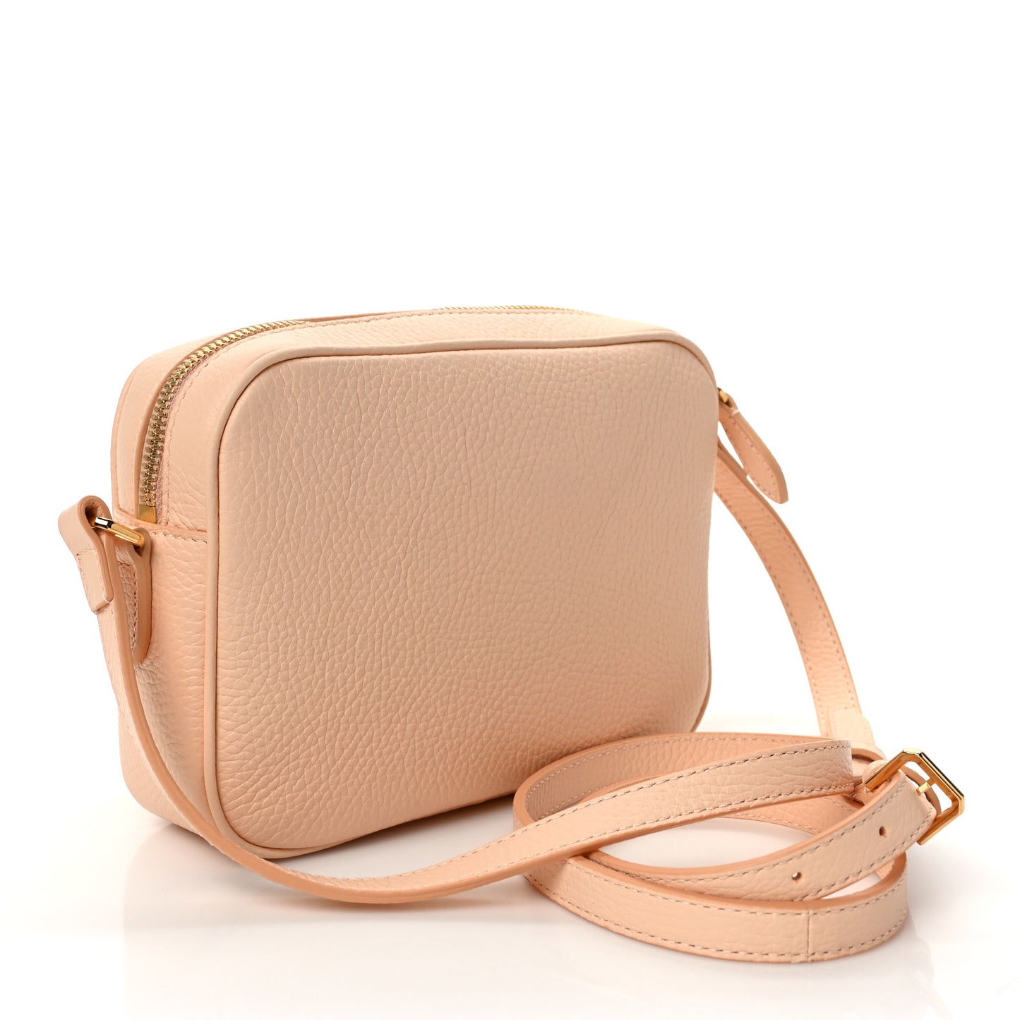 Grained Calfskin Small Camera Bag Peach Pink