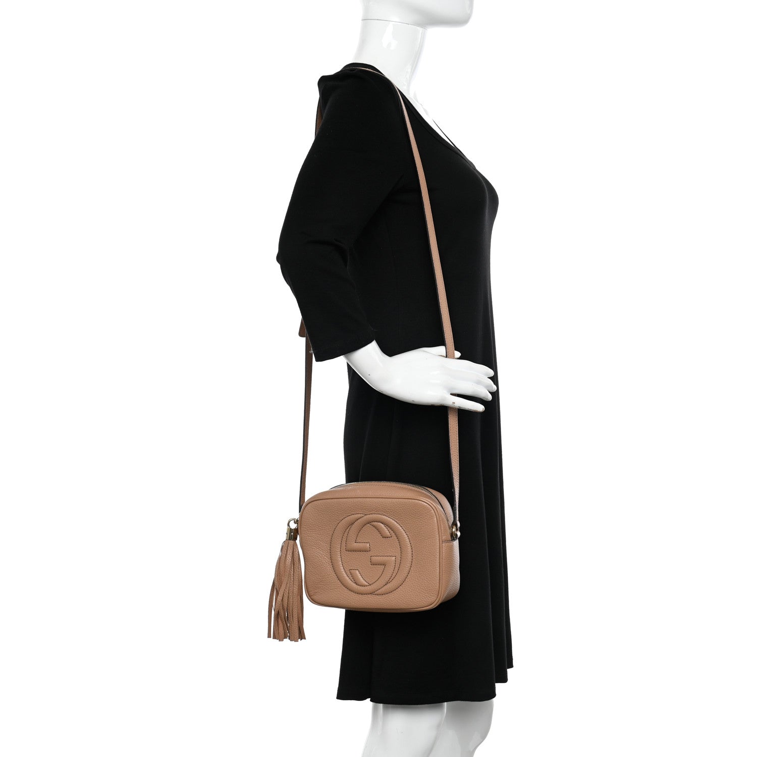 Gucci Pebbled Calfskin Small Soho Disco Bag Camelia 2 of 11