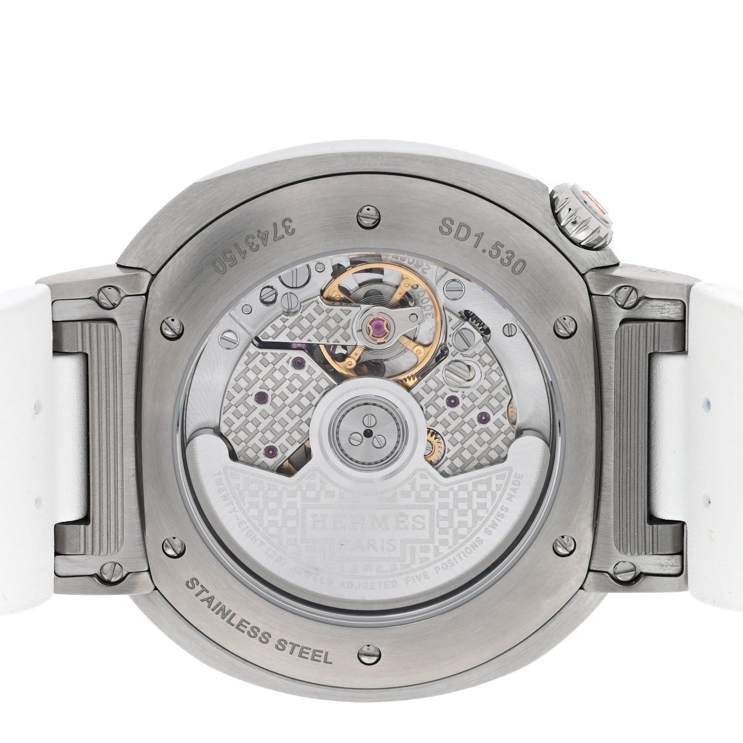 Stainless Steel Rubber Diamond Bezel 36mm Cut Automatic Watch Blanc