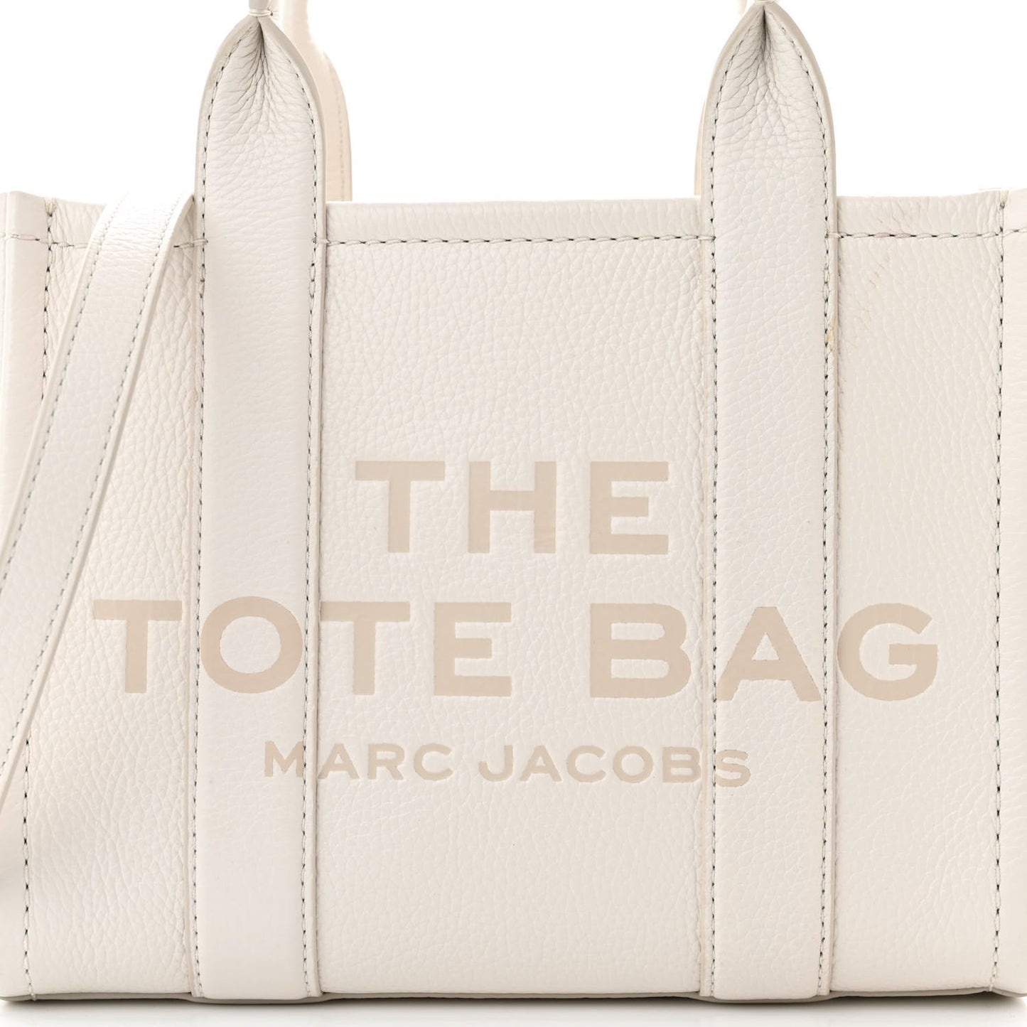 Grained Calfskin Mini The Tote Bag Cotton Silver