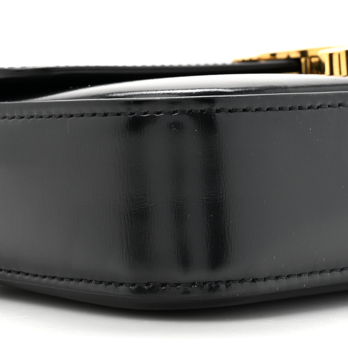 Shiny Calfskin Triomphe Shoulder Bag Black