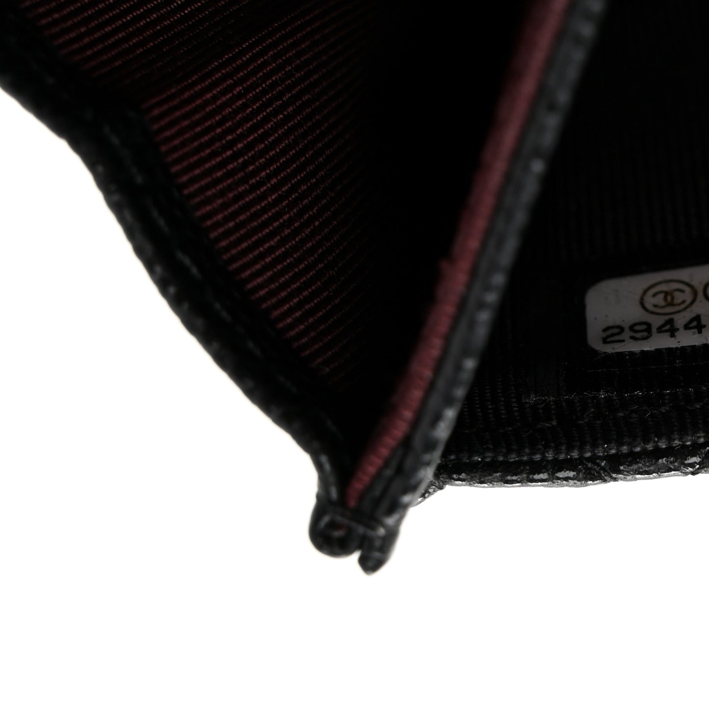 Caviar Quilted Flap Card Holder Wallet Black