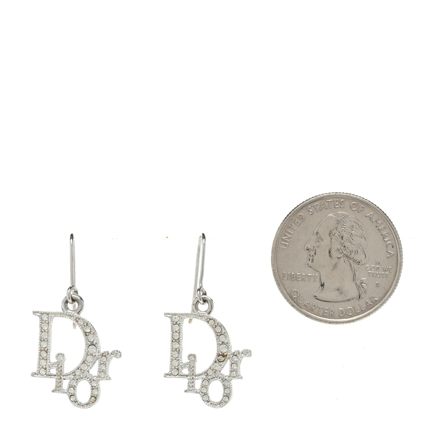 Crystal Logo Earrings Silver