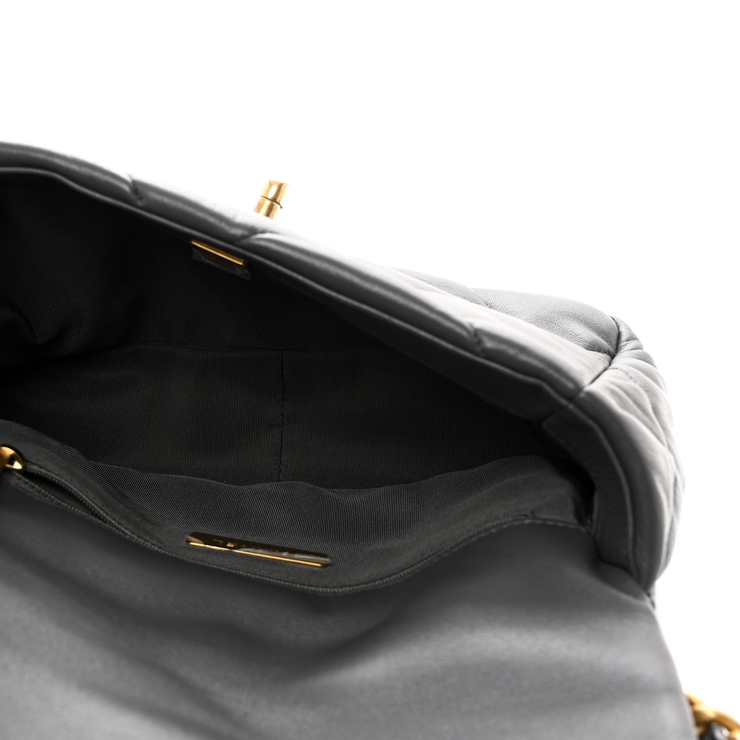 Lambskin Quilted Medium Chanel 19 Flap Dark Grey