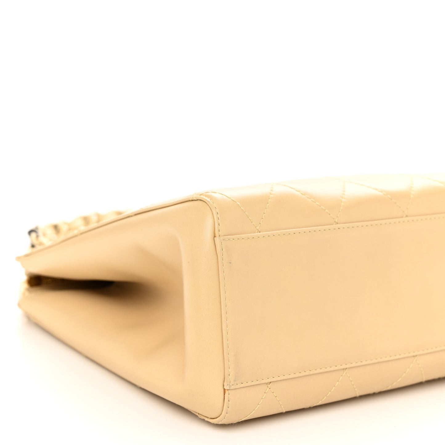 Lambskin Quilted CC Shoulder Bag Beige