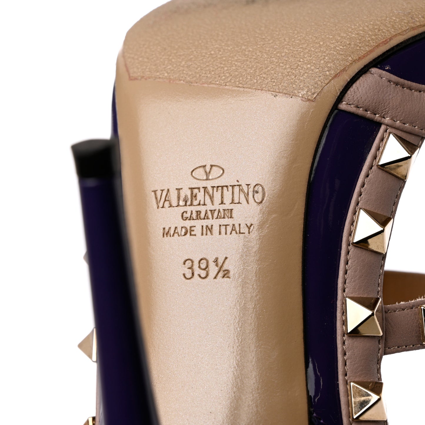 Patent Nappa Rockstud Ankle Strap 100mm Pumps 39.5 Purple Poudre