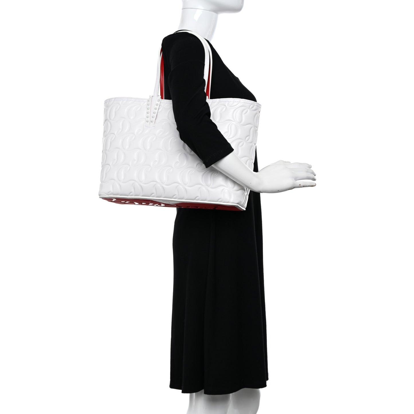 Nappa Embossed Small East West Cabata Tote White