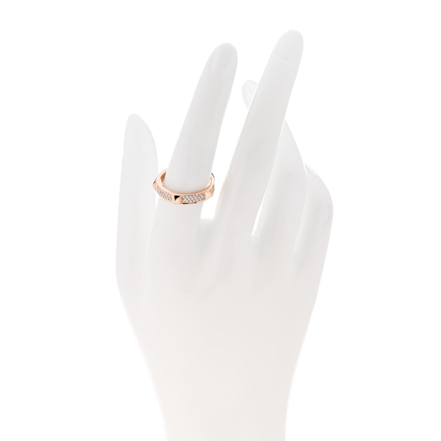 18K Rose Gold Diamond Clou D'H Ring 56 7.5