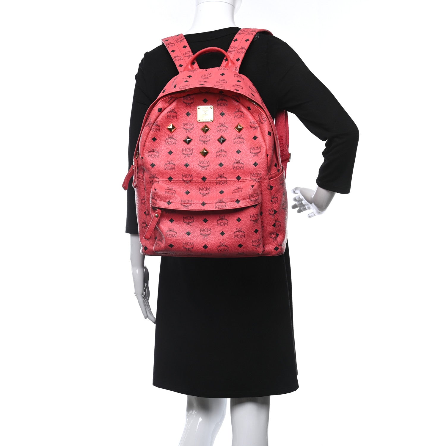 MCM Visetos Medium Sprinkle Stud Stark Backpack Corail 2 of 17