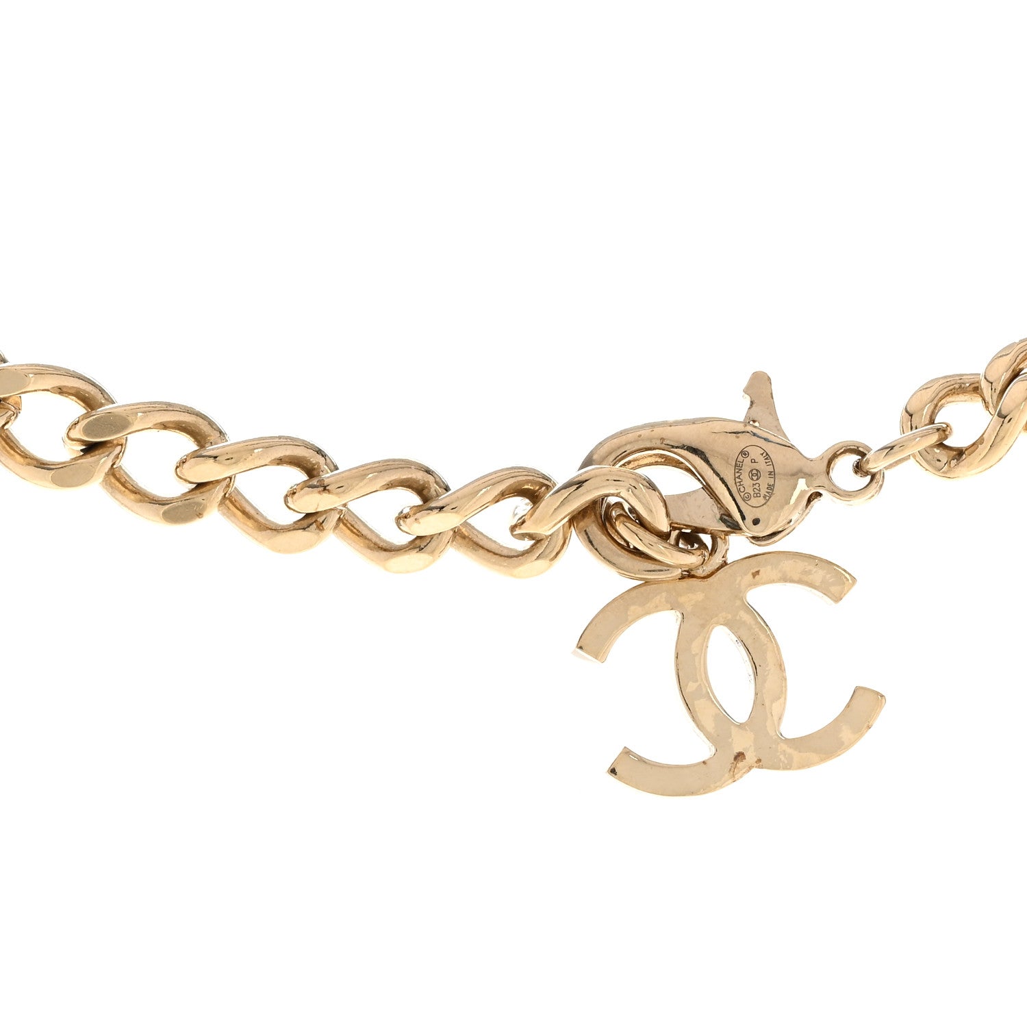 Chanel Crystal CC Link Choker Necklace Gold 4 of 5