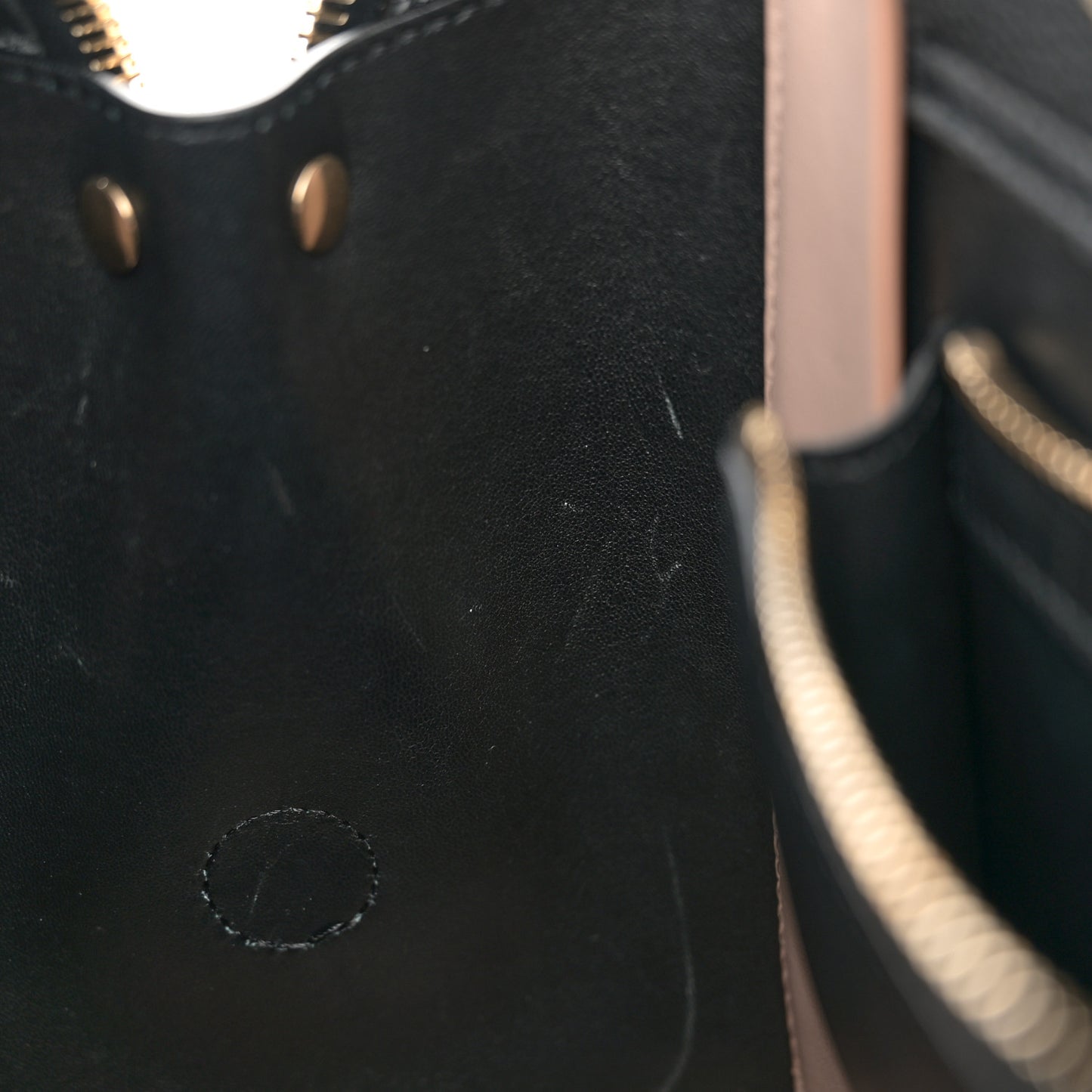 Grained Calfskin Small Edith Top Handle Bag Black