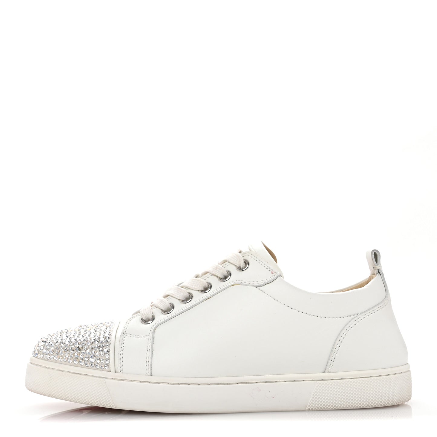 Calfskin Strass Junior Flat Sneakers 36.5 36.5 Version Latte